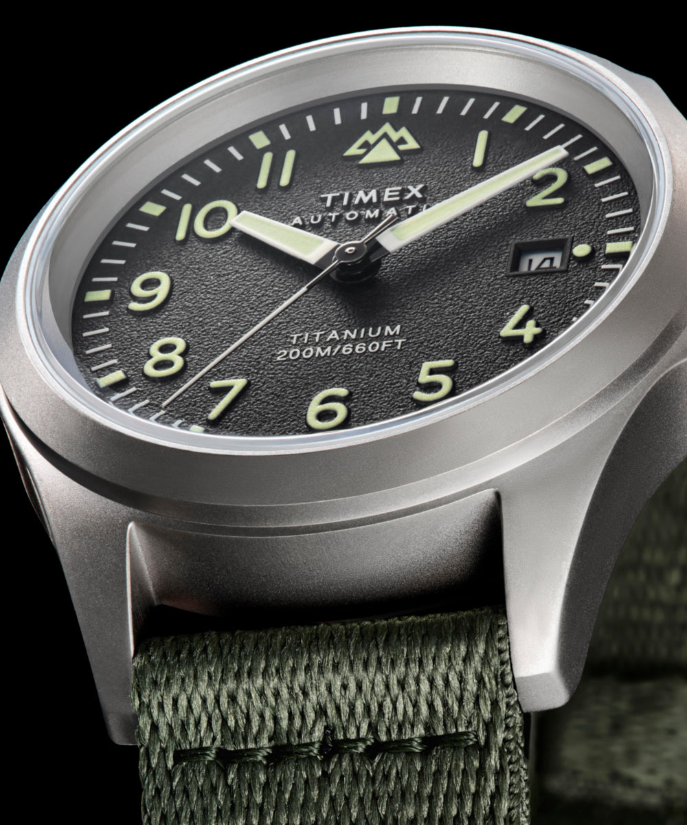 Expedition® Field Post Titanium Automatic 41mm Recycled Fabric Strap Watch, photo 7
