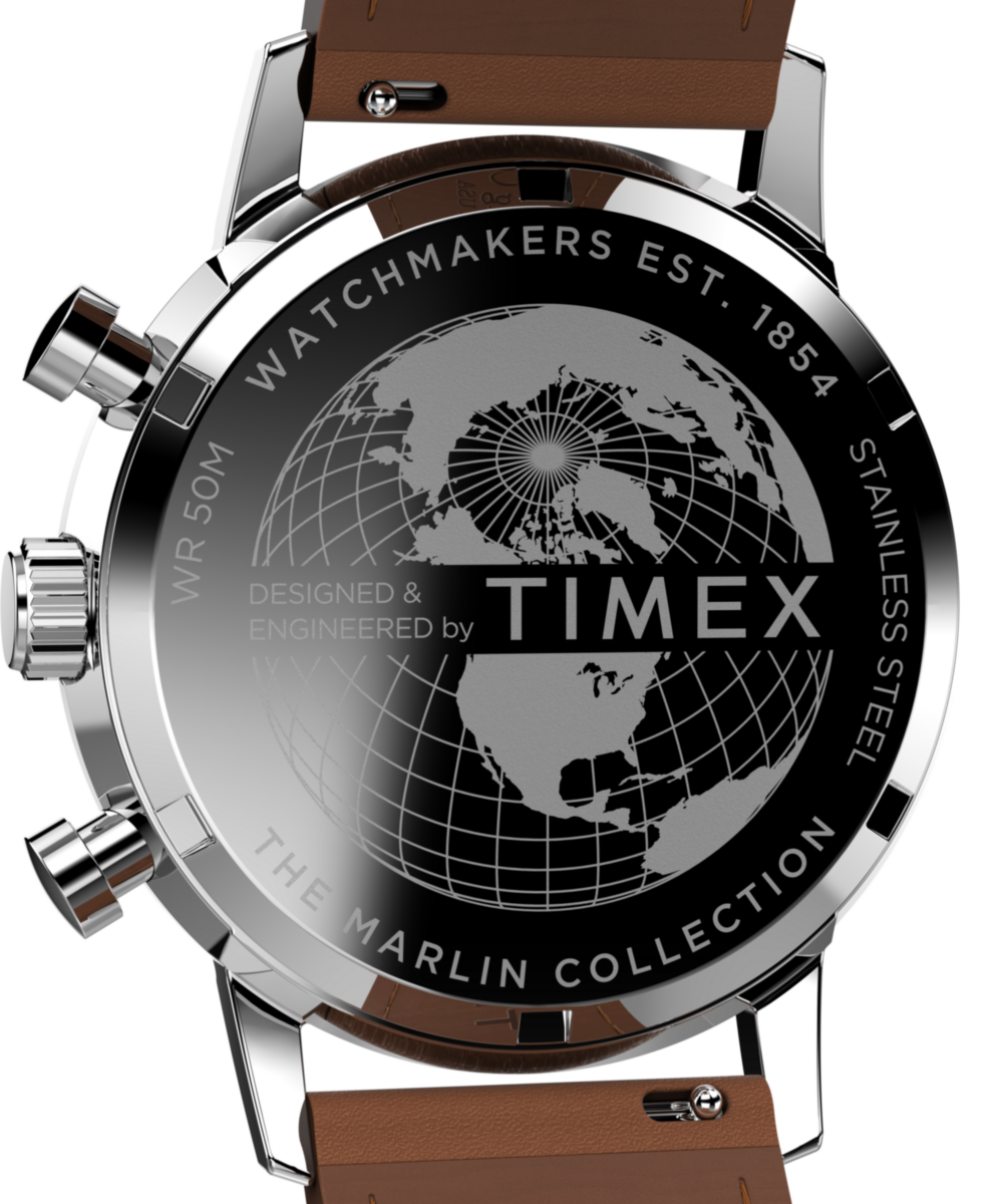 Marlin® Chronograph Tachymeter 40mm Leather Strap Watch, photo 4