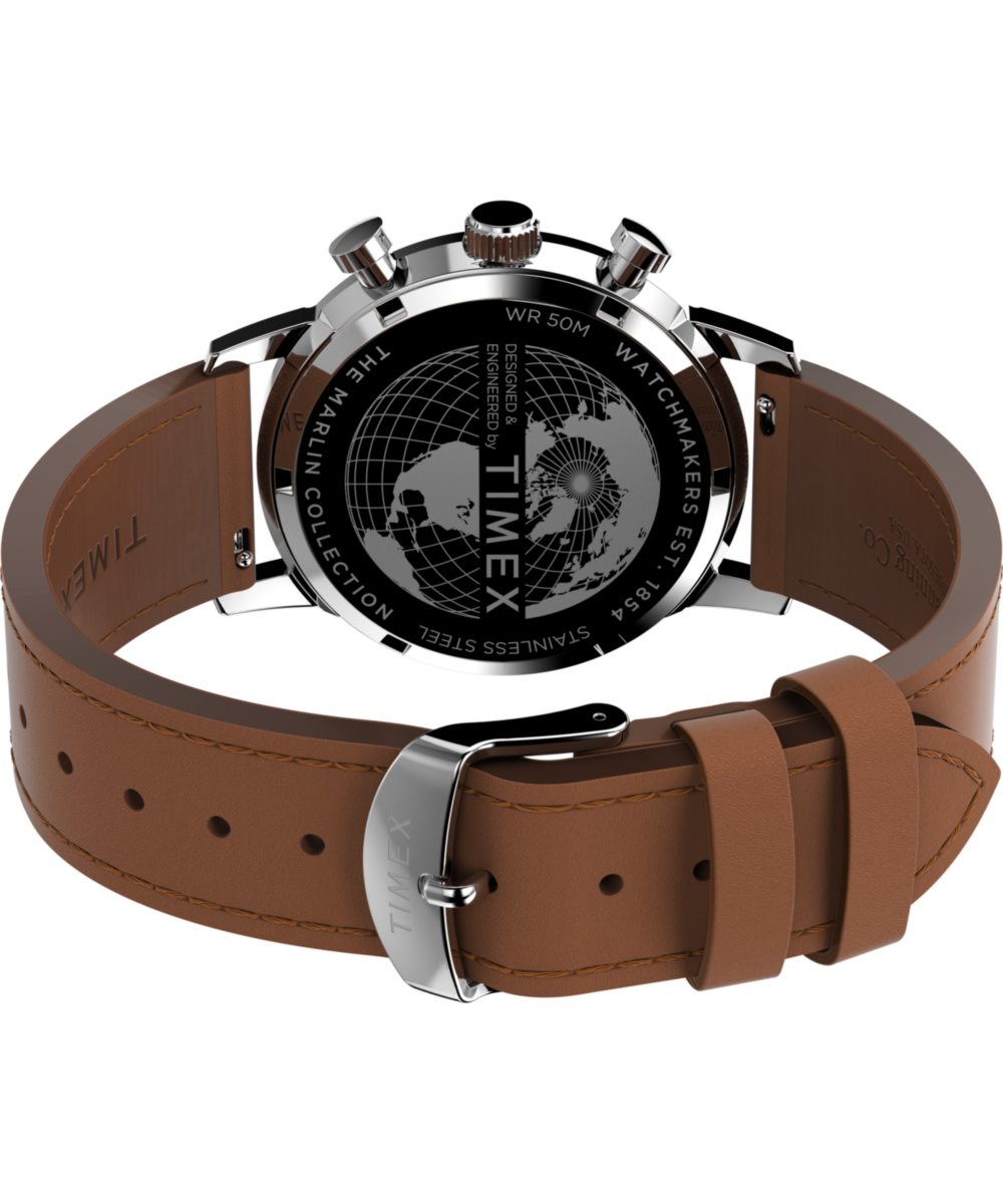 Marlin® Chronograph Tachymeter 40mm Leather Strap Watch, photo 5