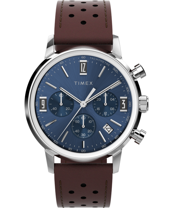 Marlin® Chronograph Tachymeter 40mm Leather Strap Watch