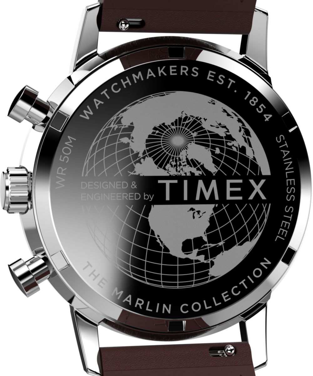 Marlin® Chronograph Tachymeter 40mm Leather Strap Watch, photo 4