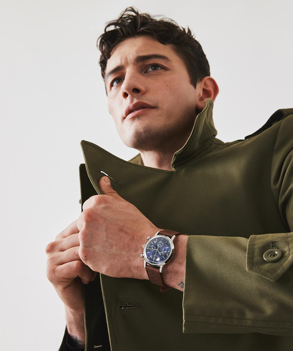 Marlin® Chronograph Tachymeter 40mm Leather Strap Watch, photo 6
