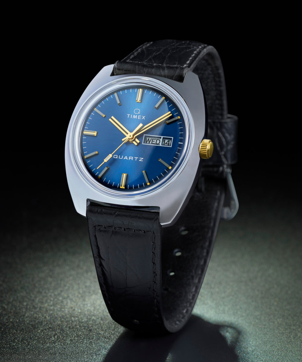 Q Timex® 1978 Day/Date 37.5mm Leather Strap Watch, photo 7