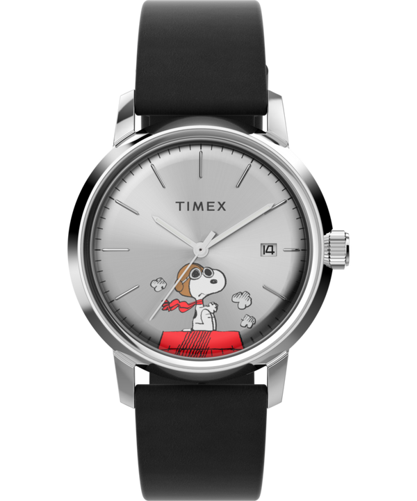 Peanuts® x Timex Marlin® Automatic Snoopy Flying Ace 40mm Leather Strap Watch