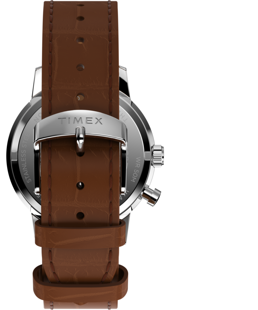 Marlin® Moon Phase 40mm Leather Strap Watch, photo 3