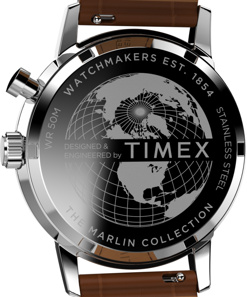 Marlin® Moon Phase 40mm Leather Strap Watch, photo 4