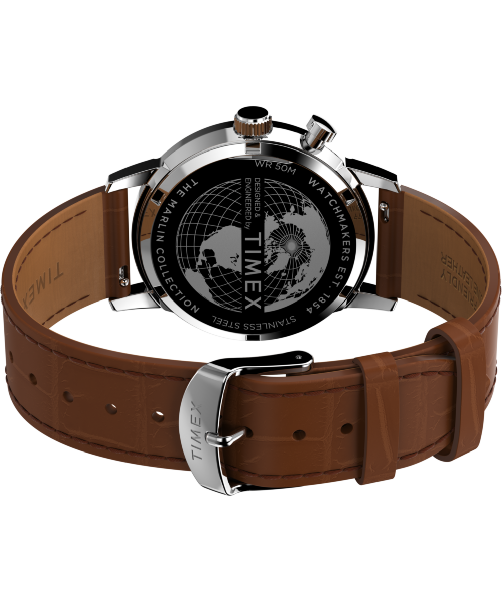 Marlin® Moon Phase 40mm Leather Strap Watch, photo 5