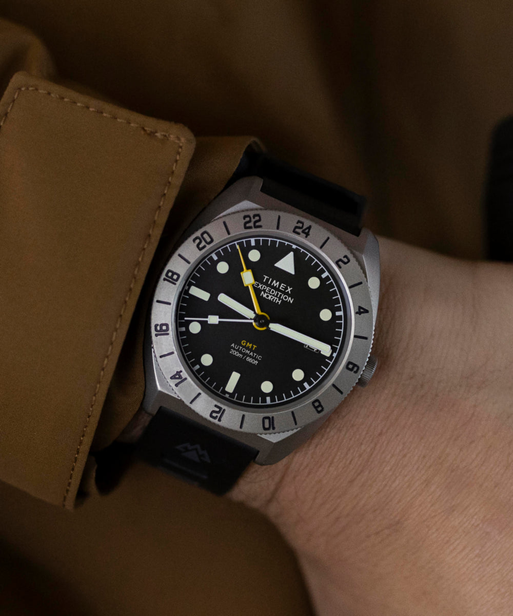 Expedition® Pioneer Titanium Automatic GMT 41mm Silicone Strap Watch, photo 2