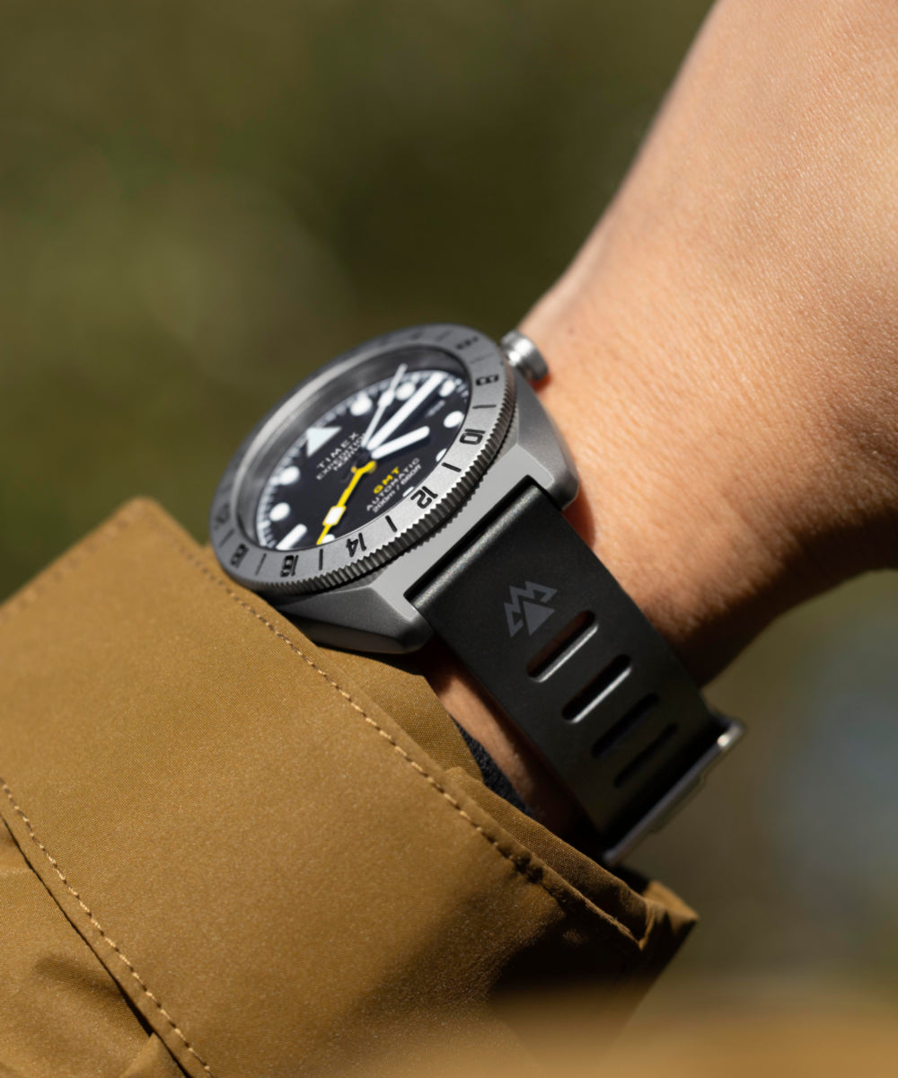 Expedition® Pioneer Titanium Automatic GMT 41mm Silicone Strap Watch, photo 3