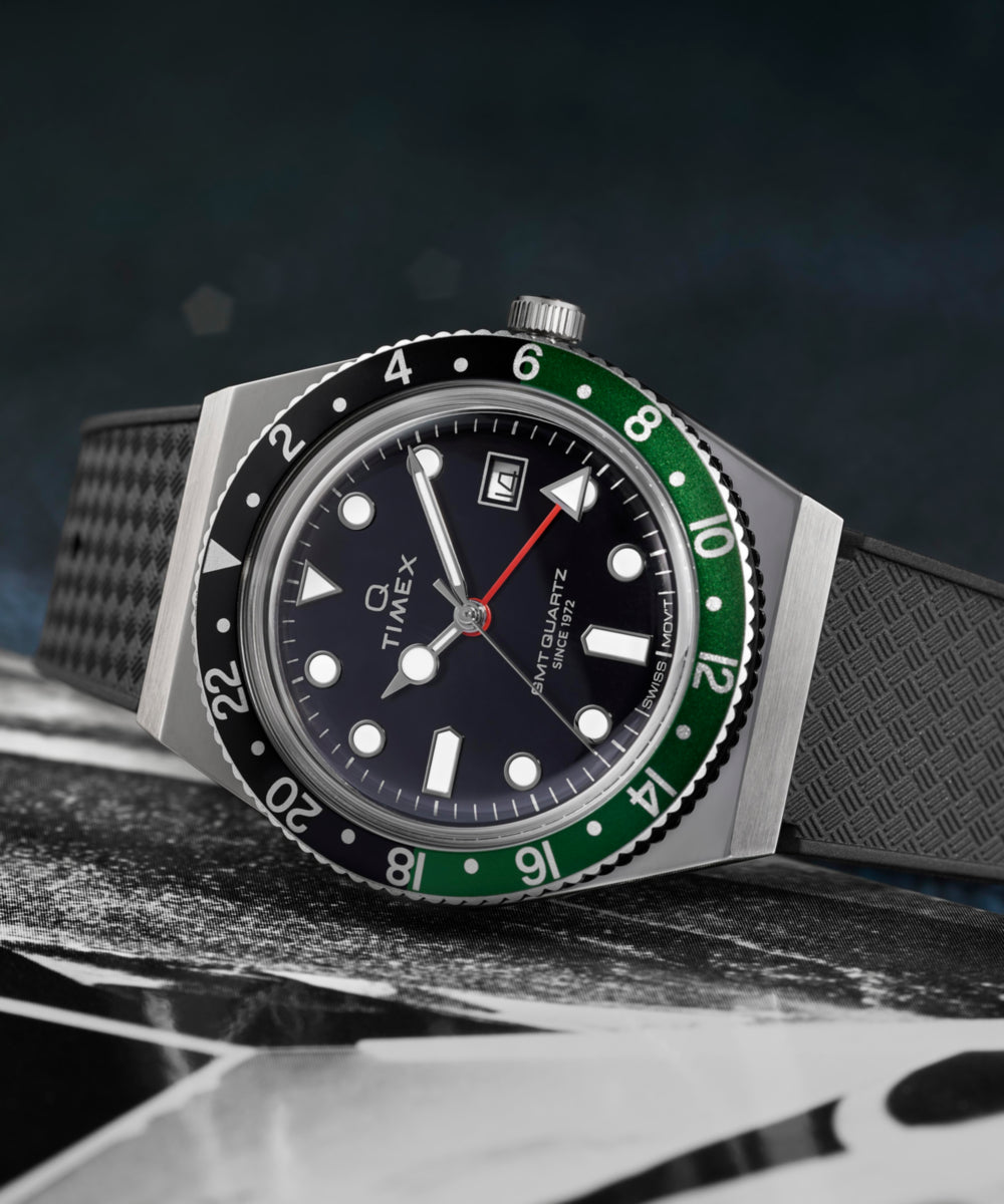 Q Timex® GMT 38mm Synthetic Rubber Strap Watch, photo 7