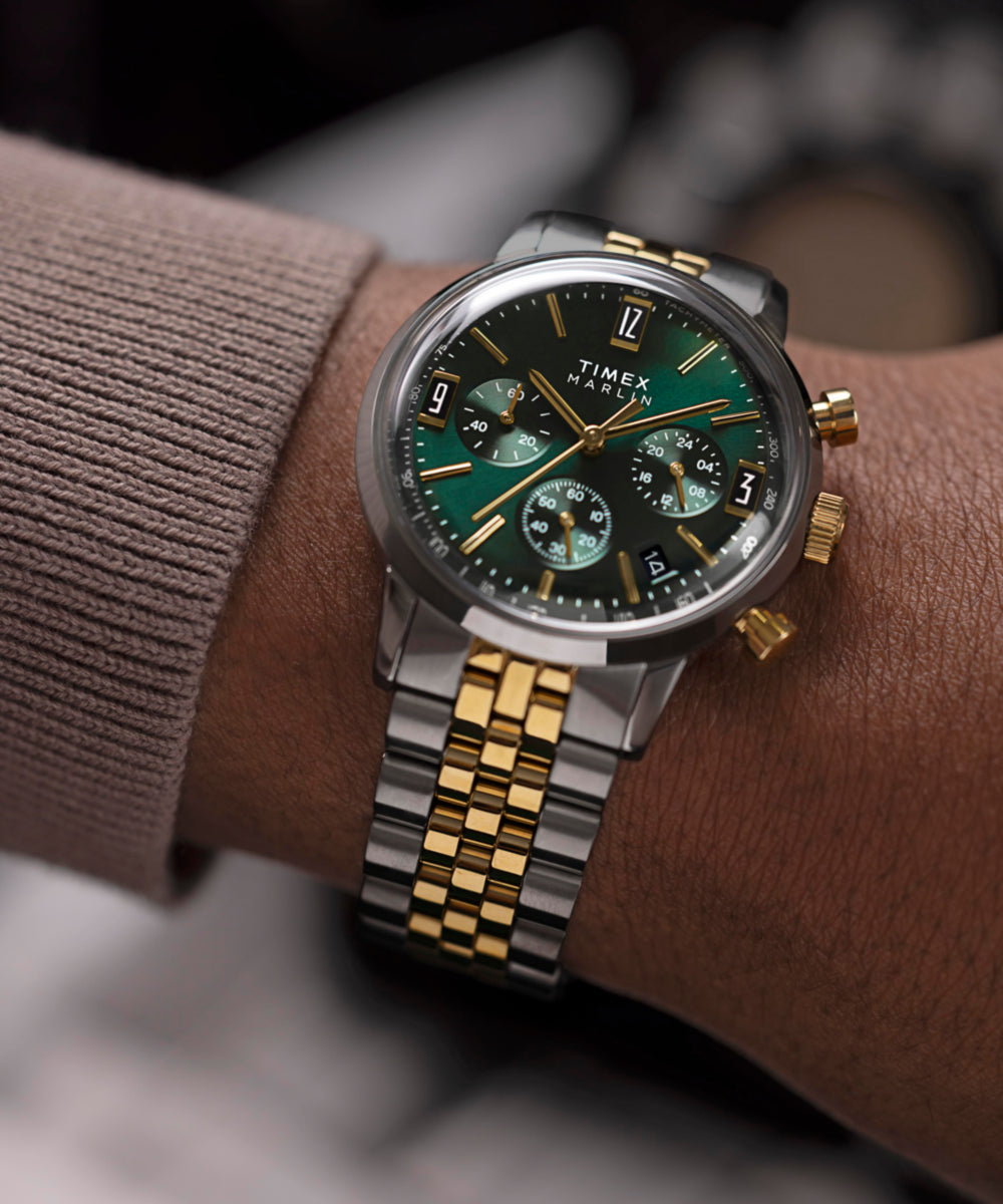 Marlin® Chronograph Tachymeter 40mm Stainless Steel Bracelet Watch, photo 2