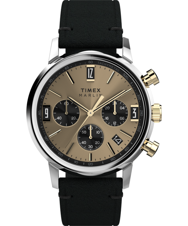 Marlin® Chronograph Tachymeter 40mm Leather Strap Watch