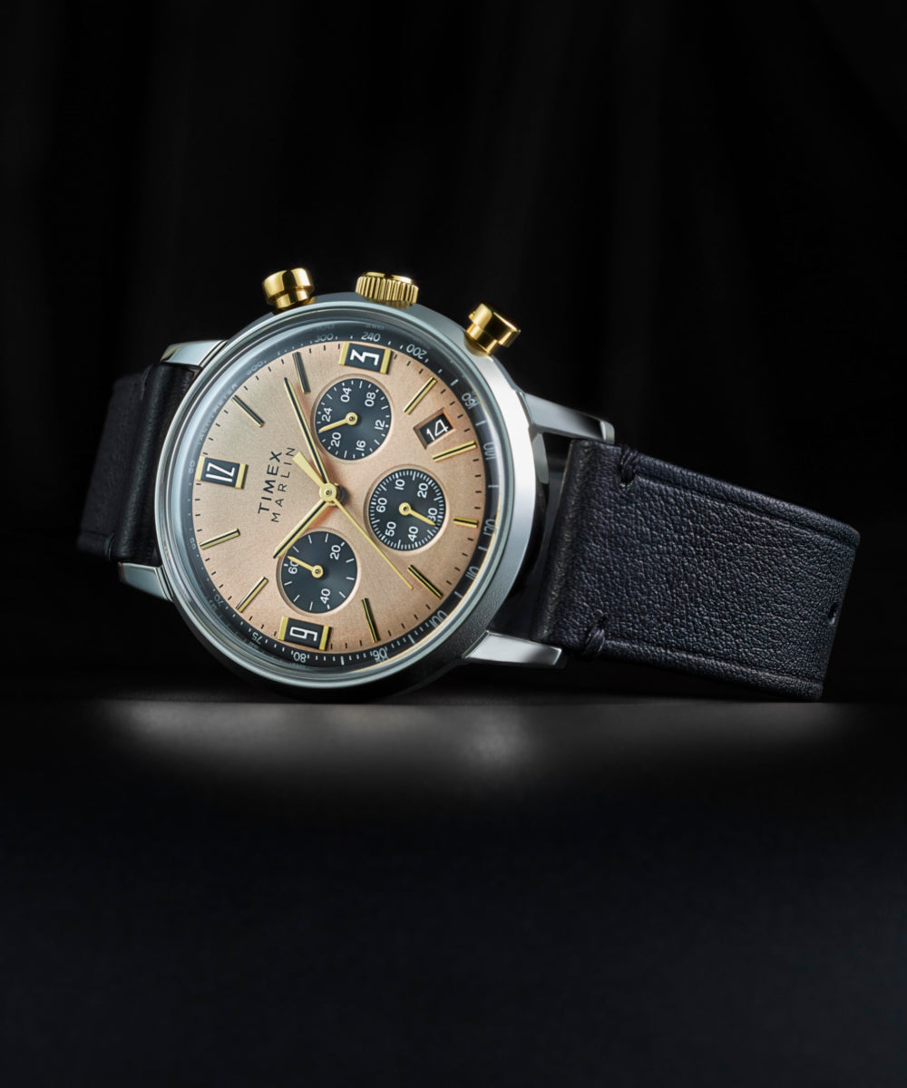 Marlin® Chronograph Tachymeter 40mm Leather Strap Watch, photo 7