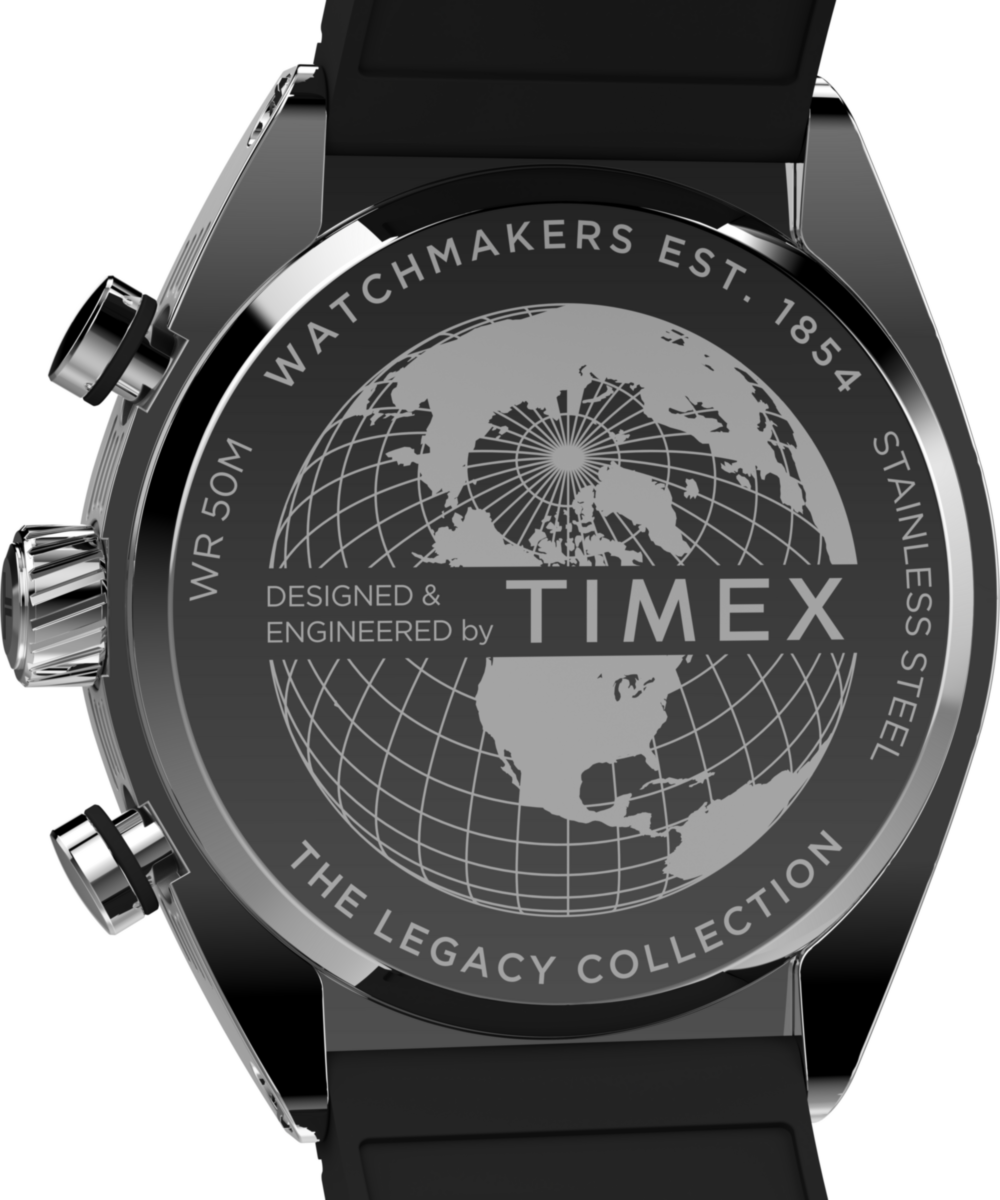 Timex Legacy Tonneau Chronograph 42mm Synthetic Rubber Strap Watch, photo 4