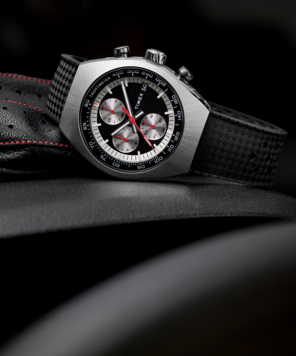Timex Legacy Tonneau Chronograph 42mm Synthetic Rubber Strap Watch, photo 6