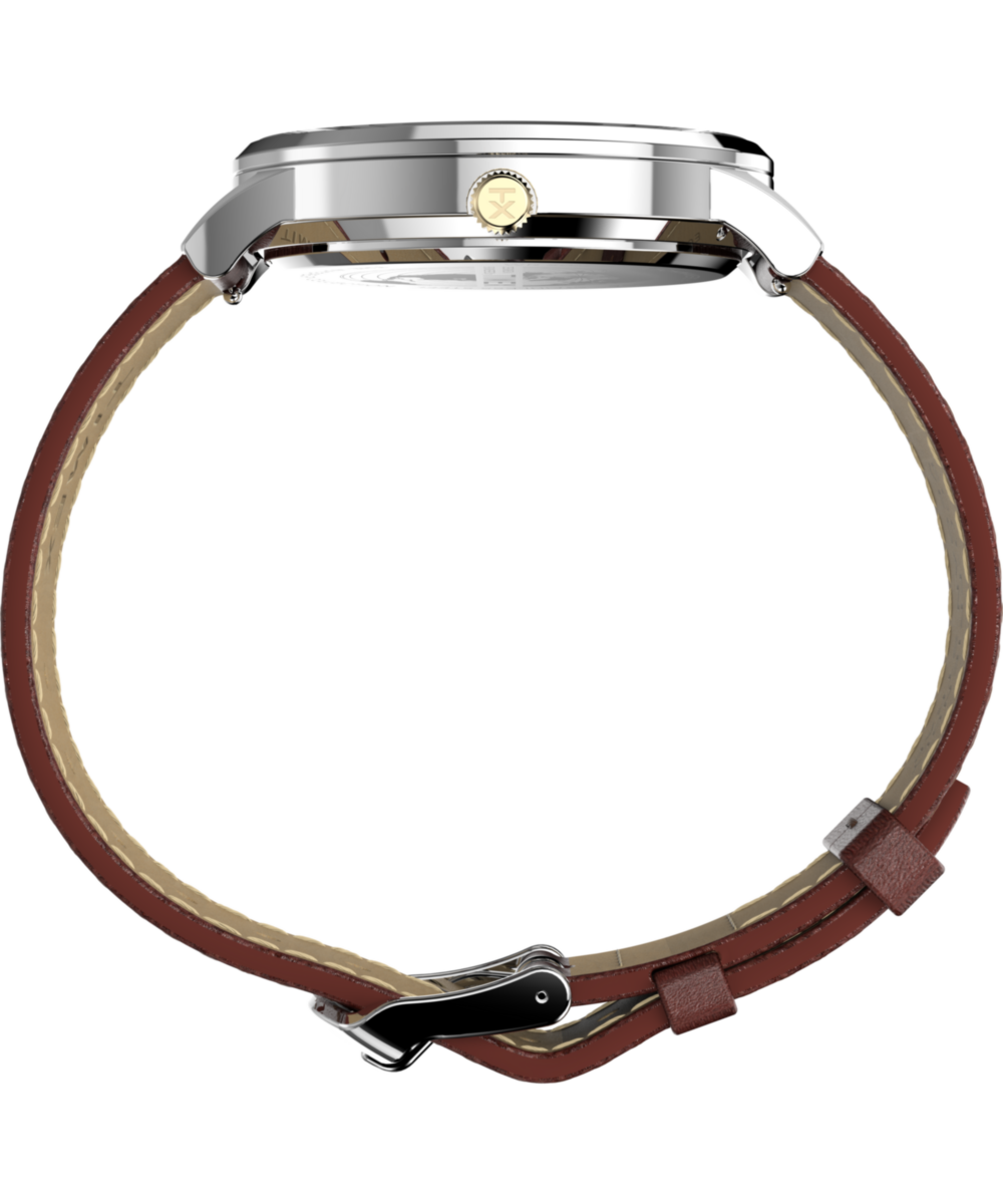 Waterbury Classic Moon Phase 40mm Leather Strap Watch, photo 3