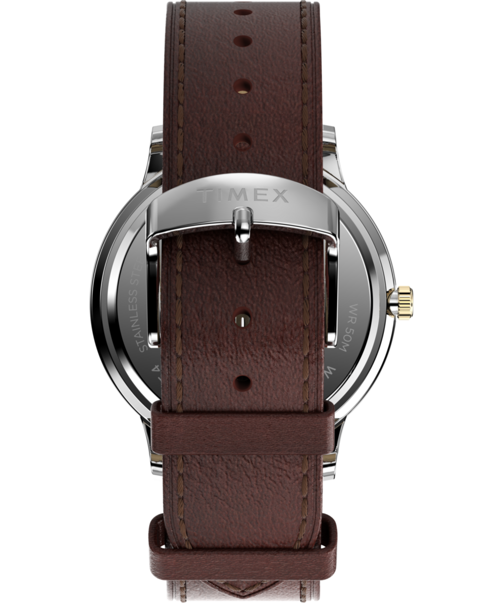Waterbury Classic Moon Phase 40mm Leather Strap Watch, photo 4