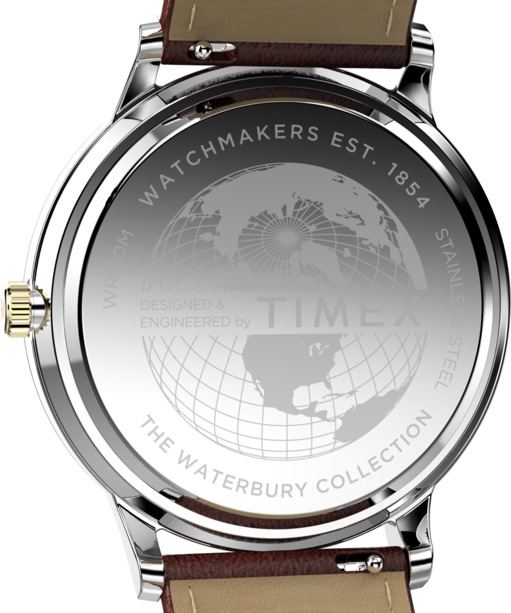 Waterbury Classic Moon Phase 40mm Leather Strap Watch, photo 5