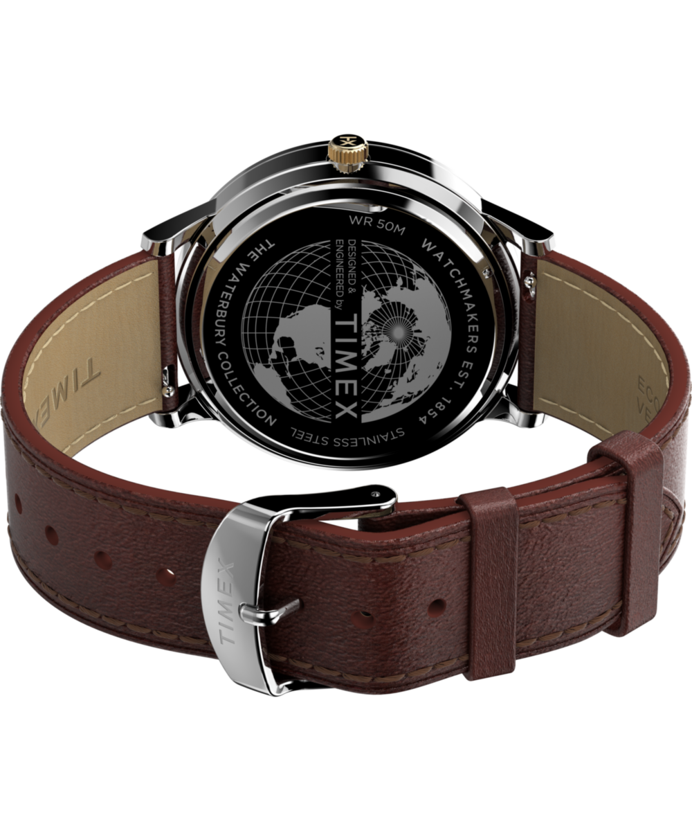 Waterbury Classic Moon Phase 40mm Leather Strap Watch, photo 6