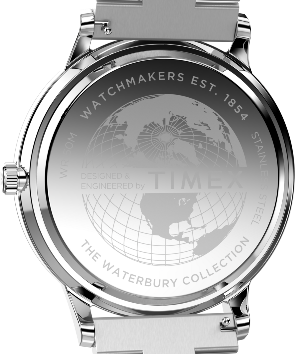 Waterbury Classic Moon Phase 40mm Stainless Steel Bracelet Watch, photo 5