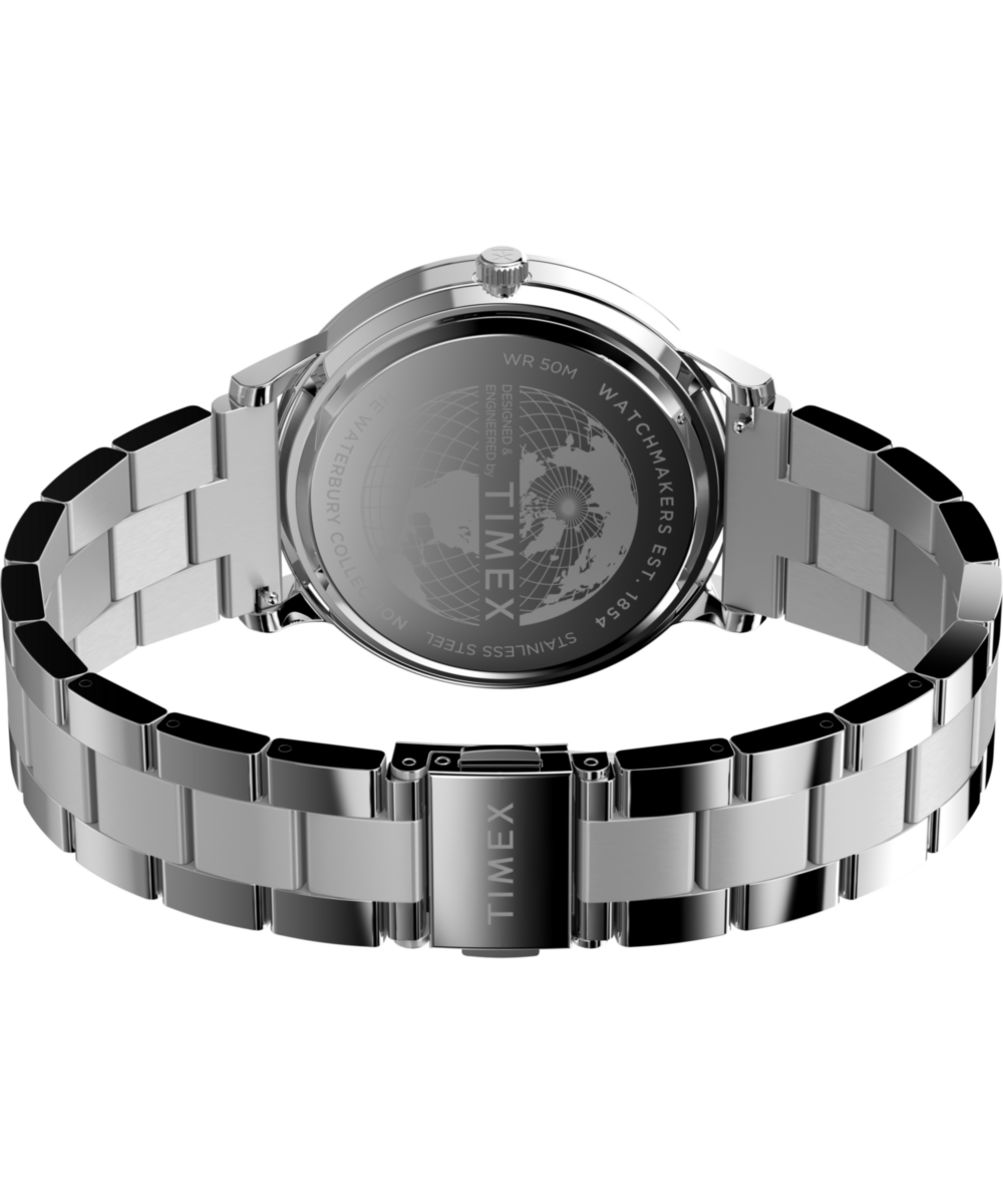 Waterbury Classic Moon Phase 40mm Stainless Steel Bracelet Watch, photo 6
