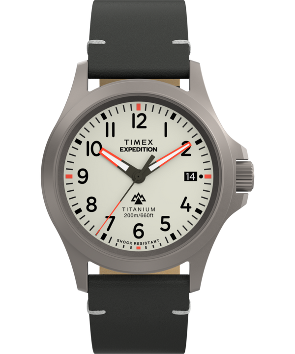 Expedition Titanium 38mm Leather Strap Watch