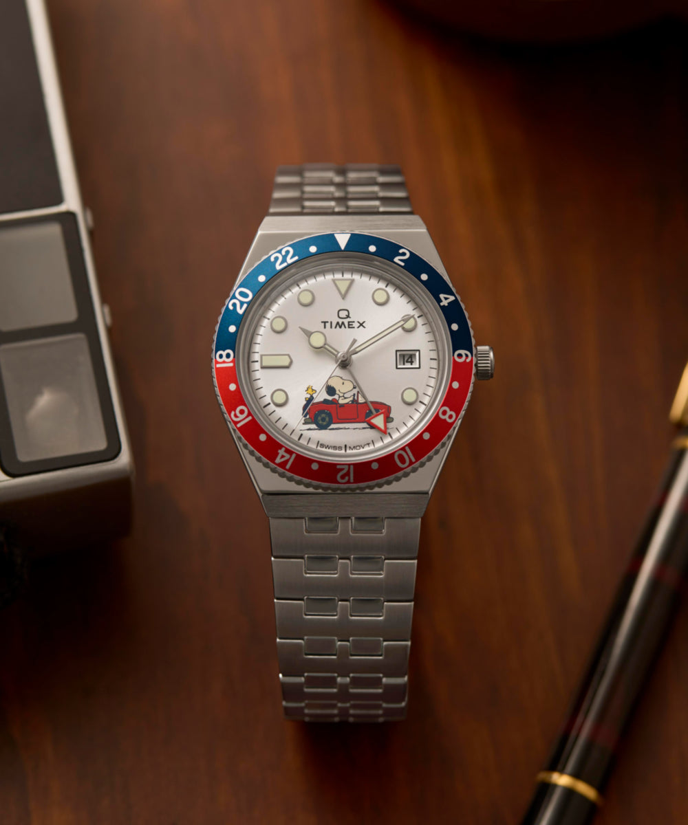 Peanuts® x Q Timex® GMT 38mm Stainless Steel Bracelet Watch, photo 7