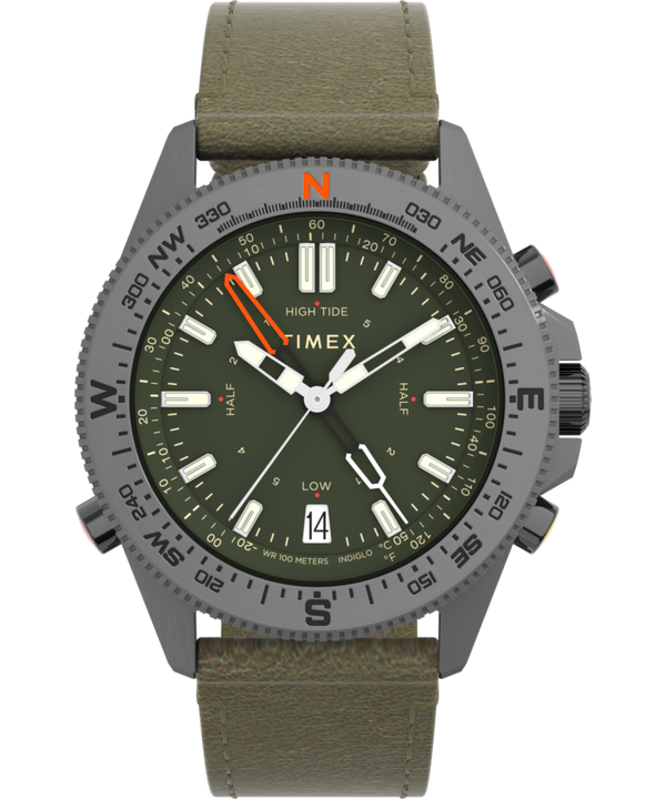 Expedition Tide-Temp-Compass 43mm Leather Strap Watch