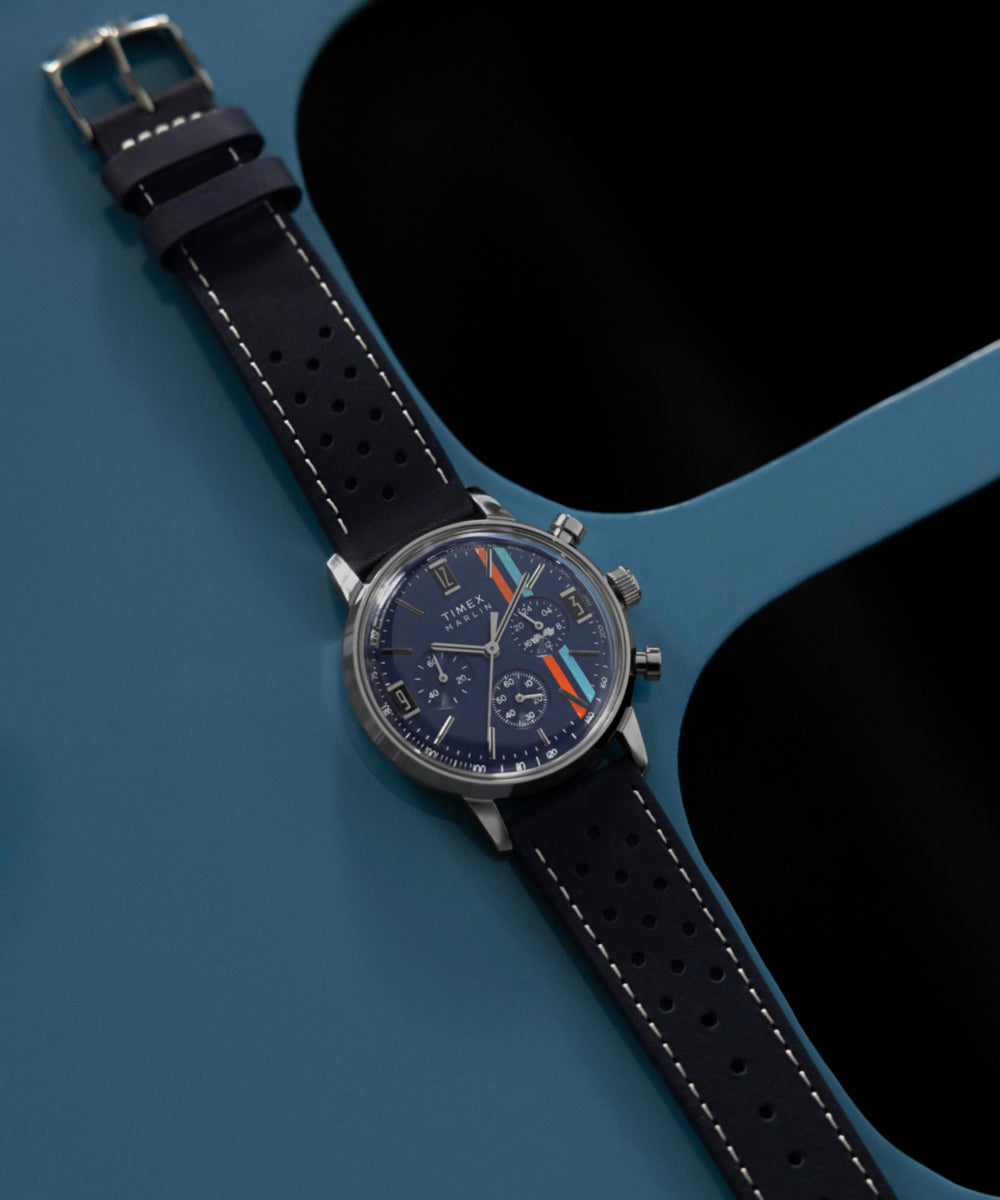 Marlin® Chronograph Tachymeter 40mm Leather Strap Watch, photo 9