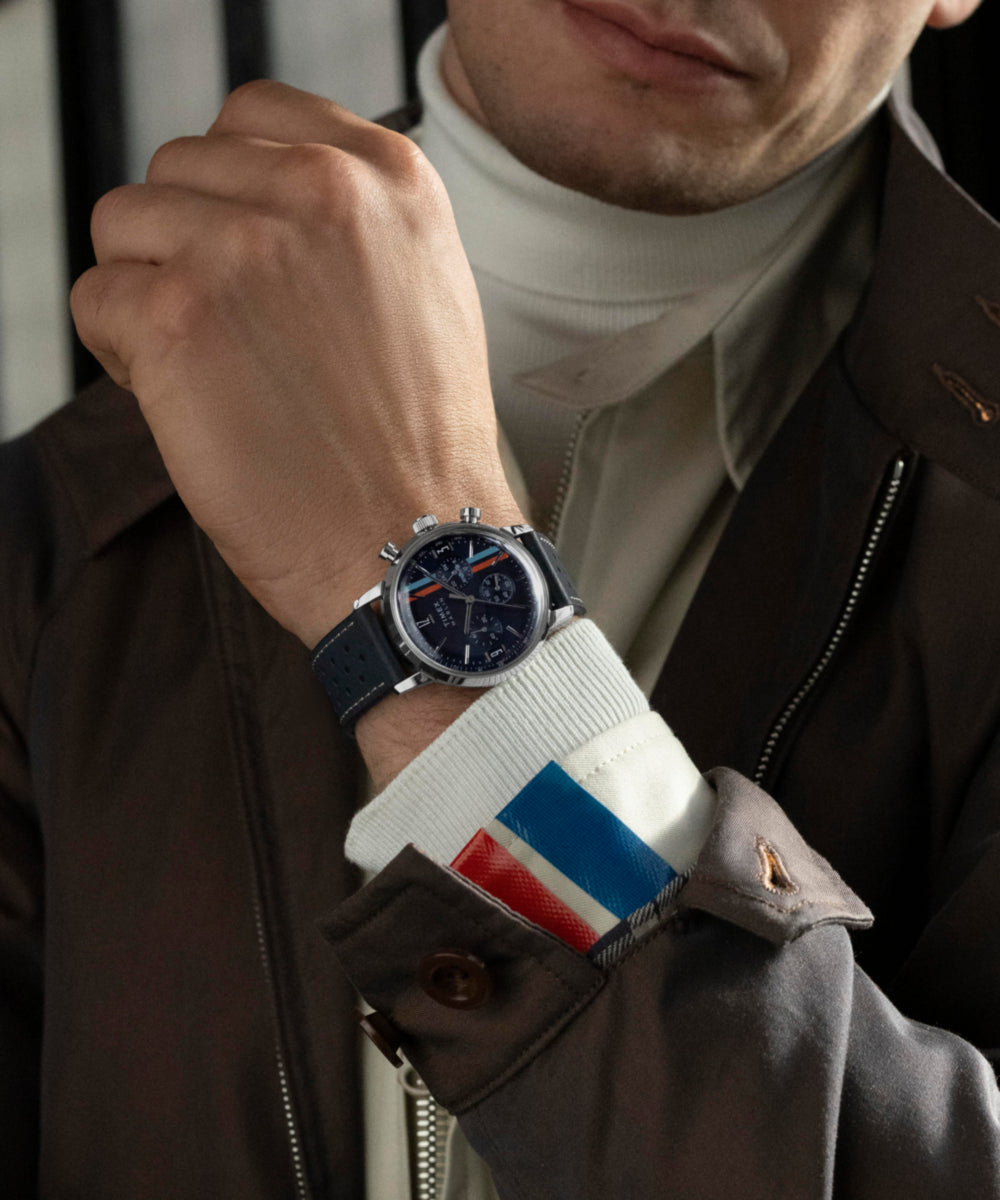 Marlin® Chronograph Tachymeter 40mm Leather Strap Watch, photo 3