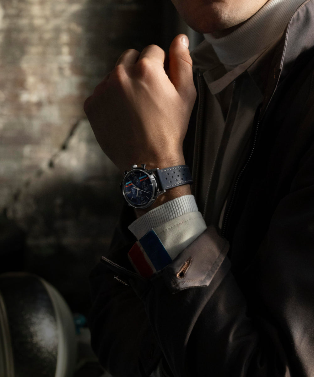 Marlin® Chronograph Tachymeter 40mm Leather Strap Watch, photo 4