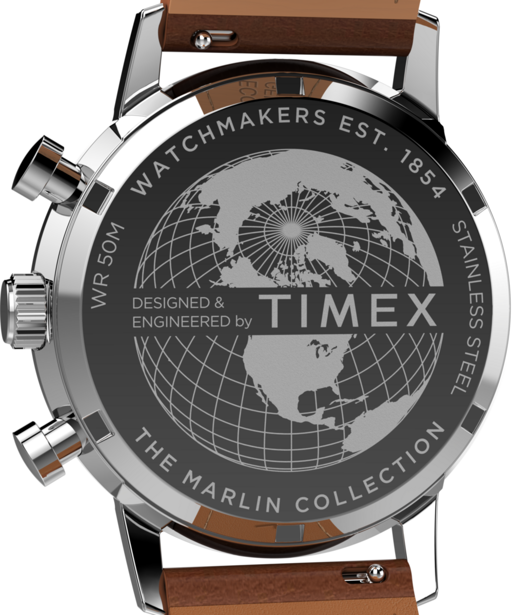Marlin® Chronograph Tachymeter 40mm Leather Strap Watch, photo 5