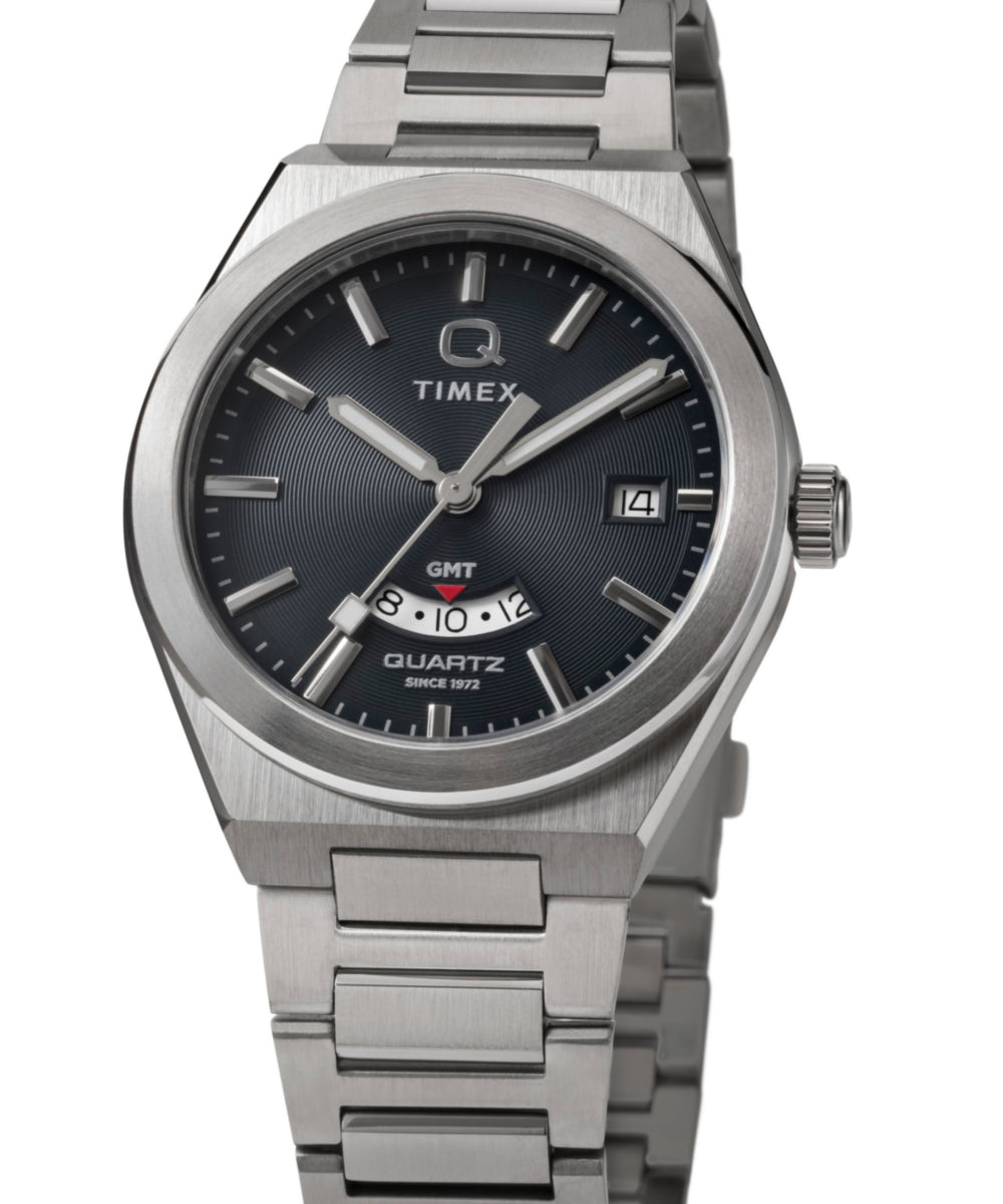 Q Timex® Continental GMT 39mm Stainless Steel Bracelet Watch, photo 8