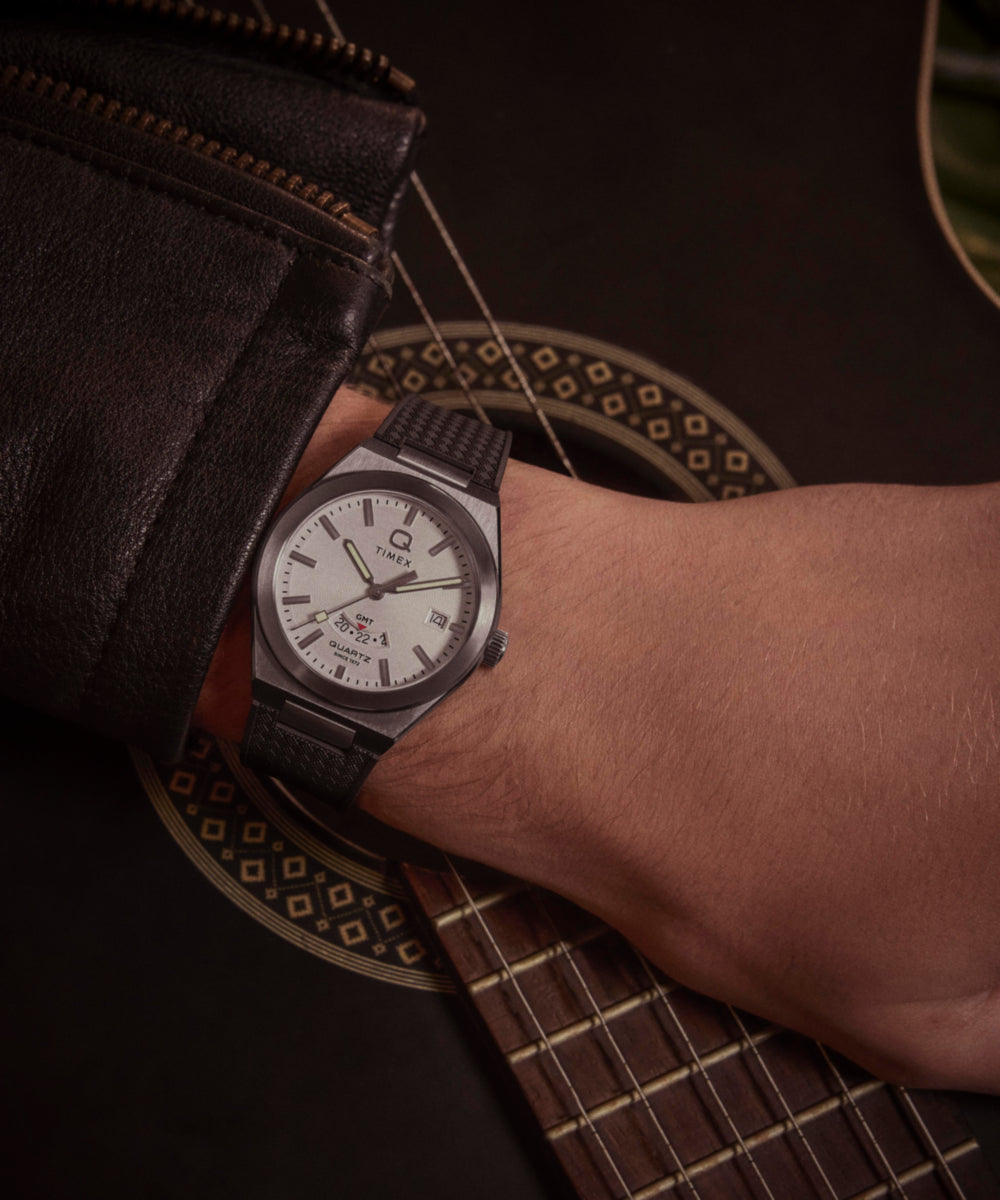 Q Timex® Continental GMT 39mm Synthetic Rubber Strap Watch, photo 2