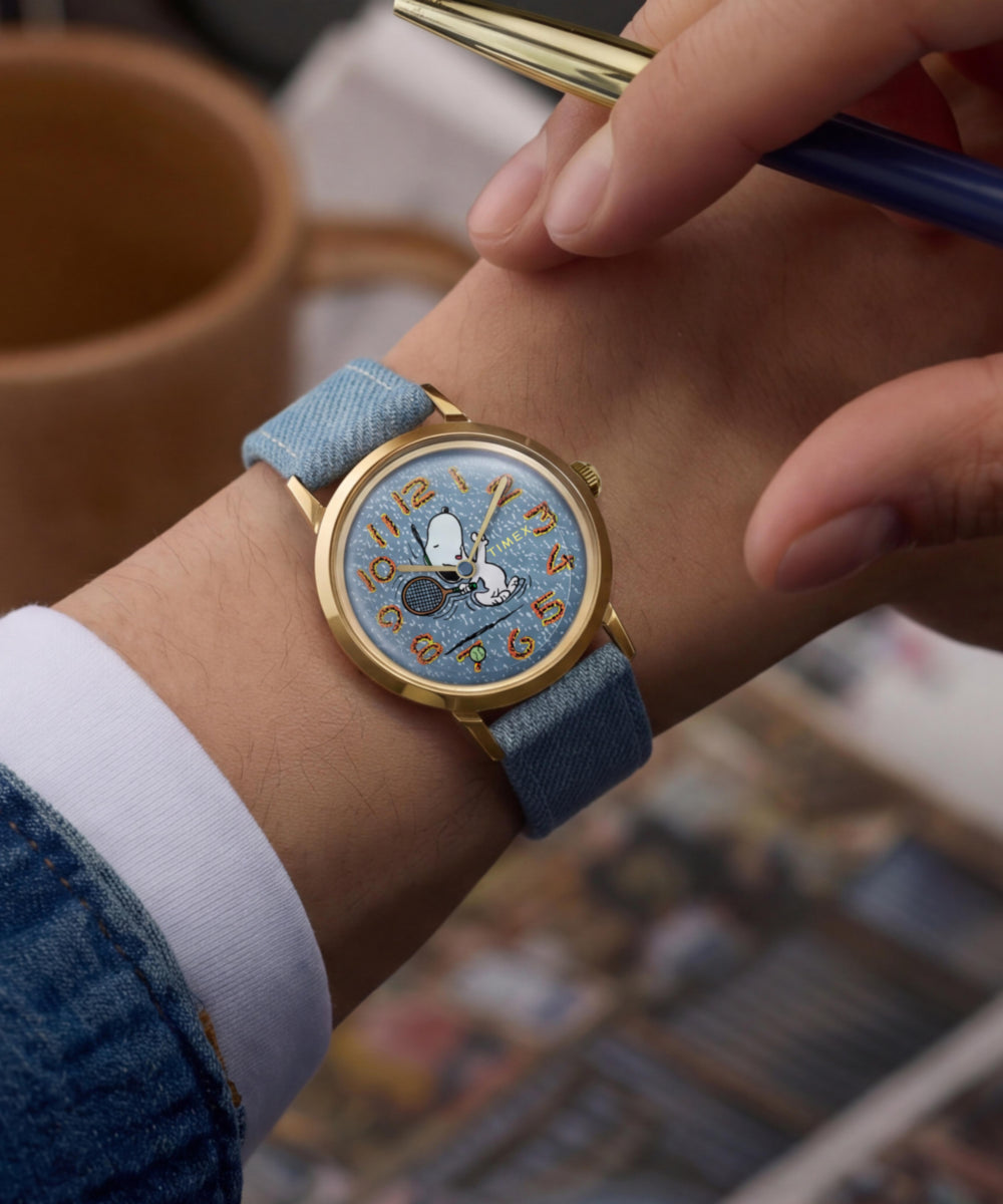 Peanuts® x Timex Marlin® 1965 Reissue Inspired Snoopy Tennis 34mm Fabric Strap Watch, photo 2