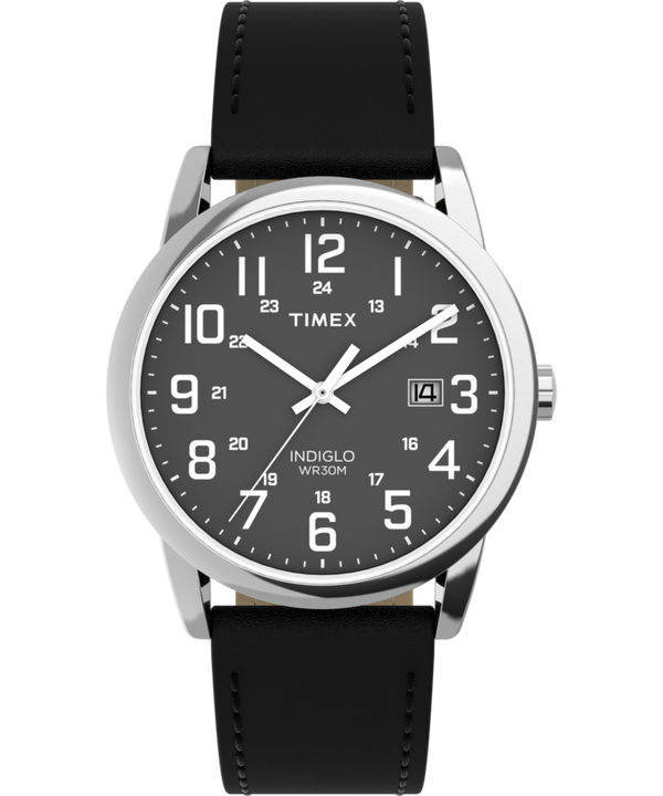 Easy Reader® Classic 38mm Leather Strap Watch
