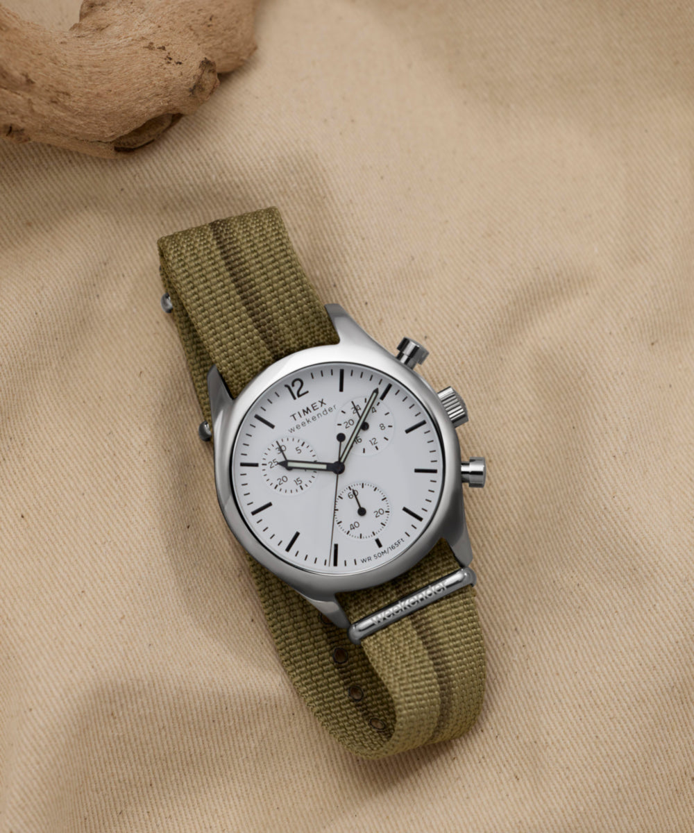 Timex Weekender New England Chronograph 40mm Eco-Conscious Fabric Strap Watch, photo 7