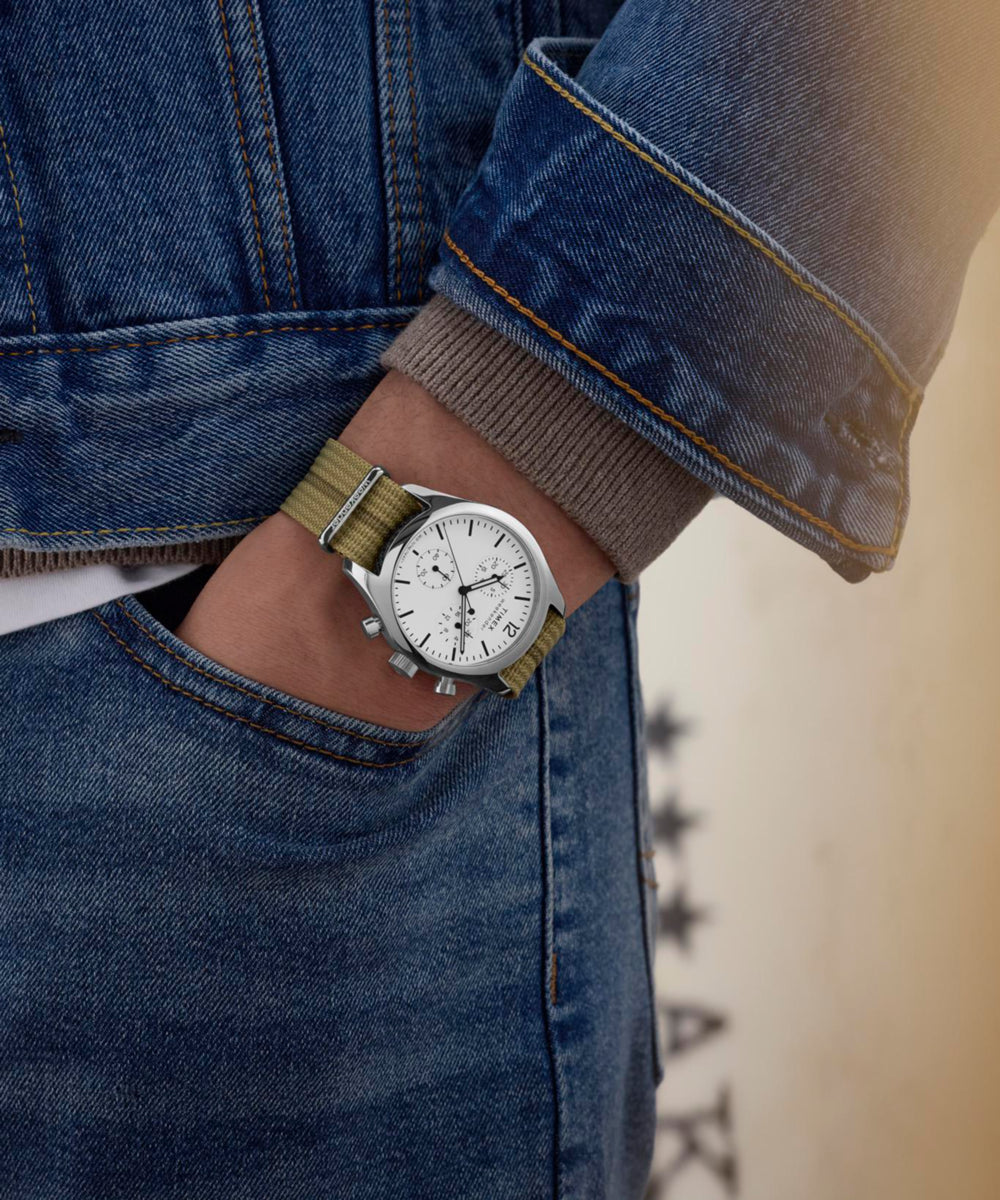 Timex Weekender New England Chronograph 40mm Eco-Conscious Fabric Strap Watch, photo 2