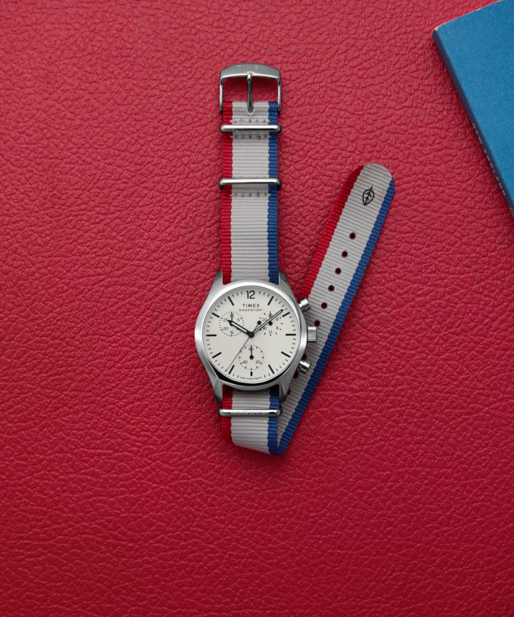 Timex Weekender New England Chronograph 40mm Eco-Conscious Fabric Strap Watch, photo 6
