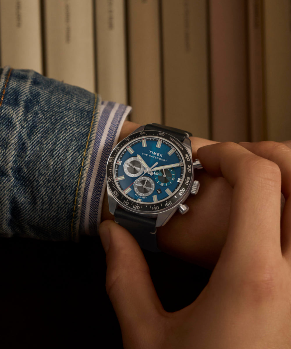 Waterbury Traditional Chronograph 41mm Leather Strap Watch, photo 3