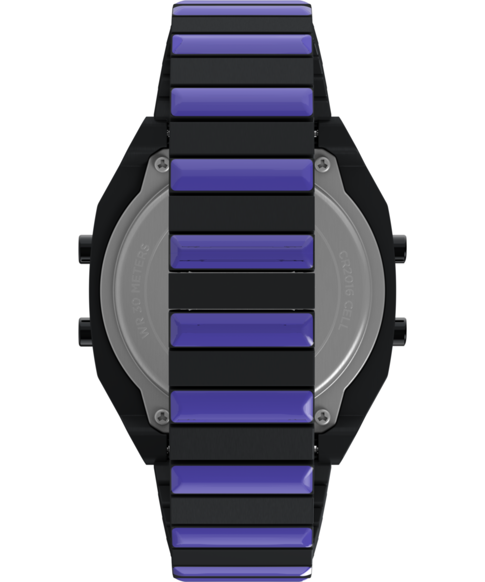 Timex x Wednesday T80 36mm Stainless Steel Black and Purple Expansion Band Watch, photo 3