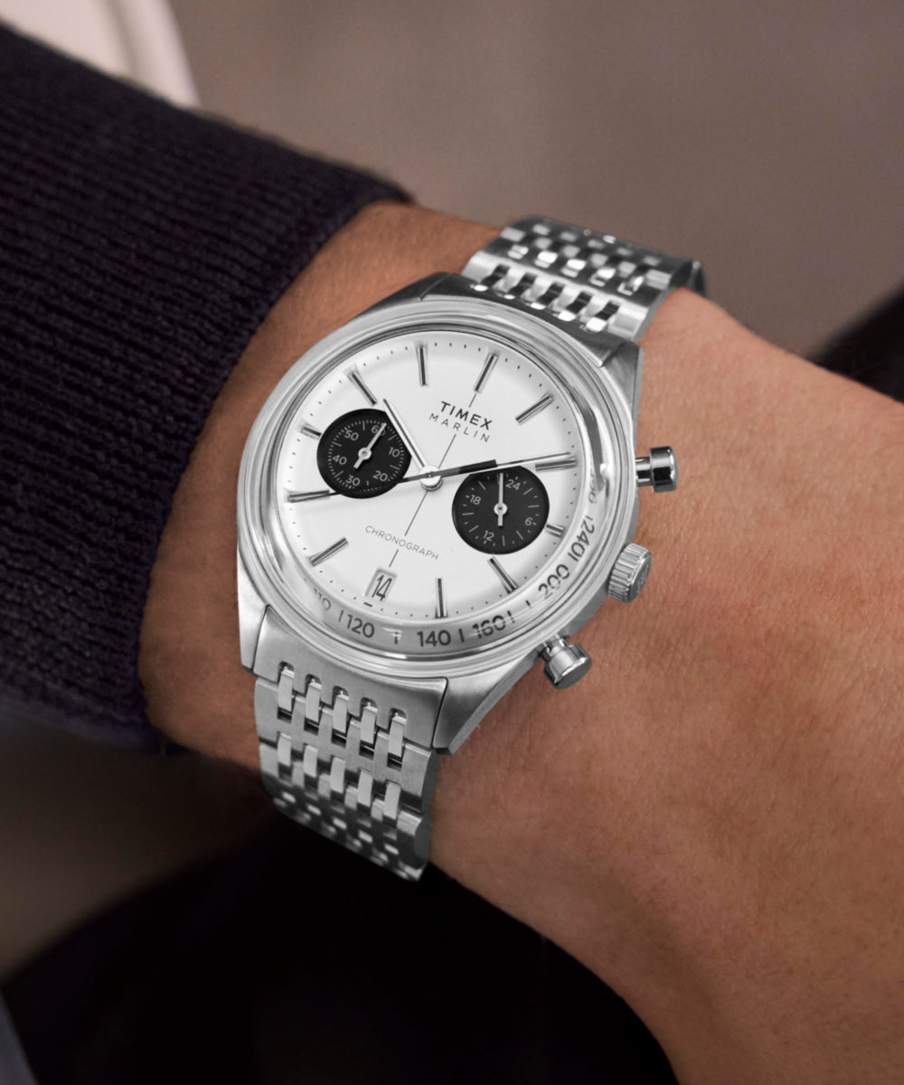 Marlin® Jet Quartz Chronograph 40mm Stainless Steel Bracelet Watch, photo 2