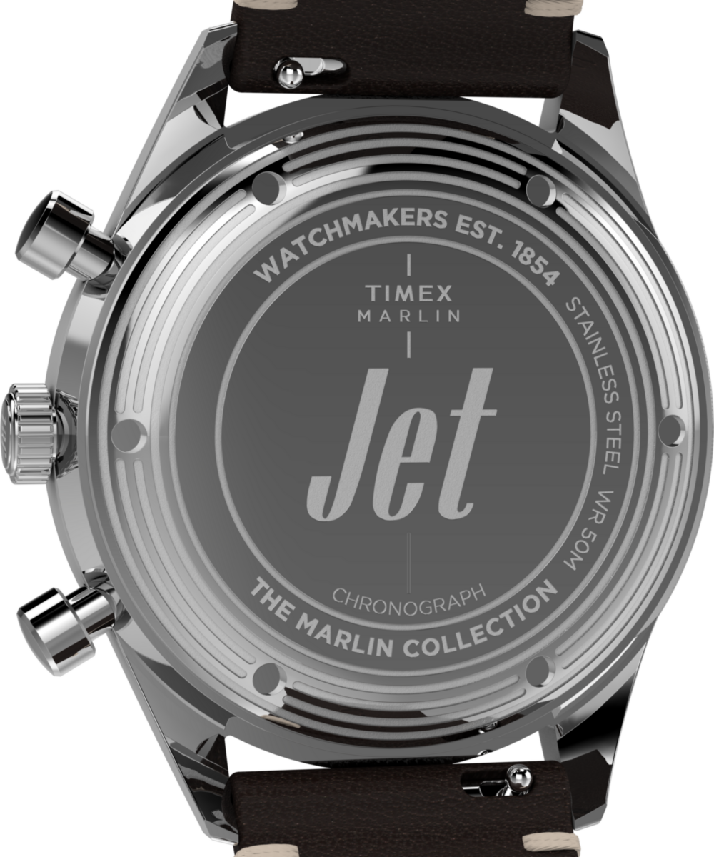 Marlin® Jet Quartz Chronograph 40mm Leather Strap Watch, photo 5