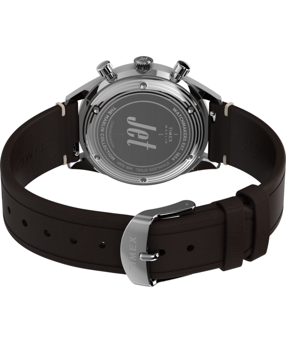 Marlin® Jet Quartz Chronograph 40mm Leather Strap Watch, photo 6