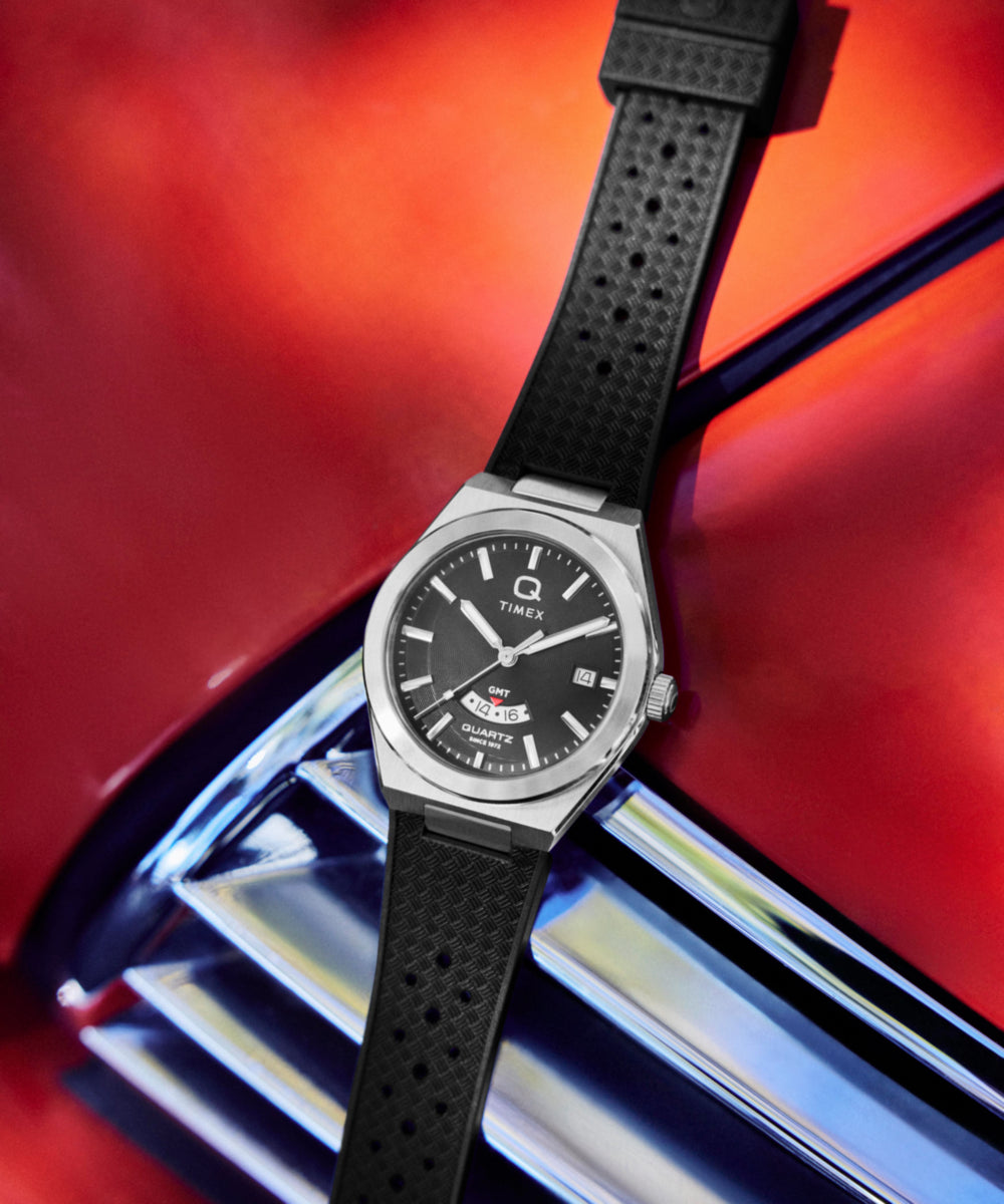 Q Timex Continental GMT 39mm Synthetic Rubber Watch, photo 6