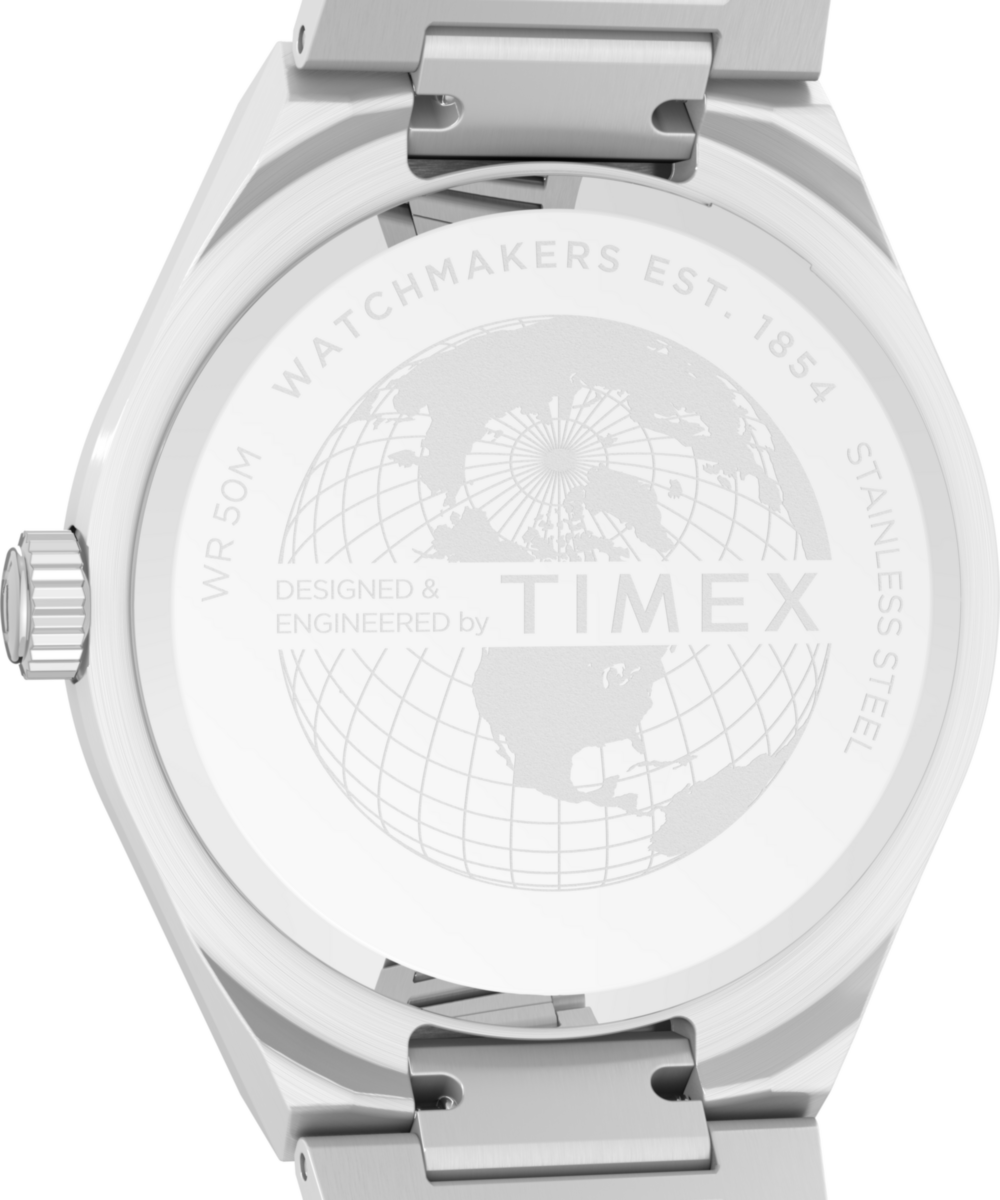 Q Timex® Continental Day and Date 39mm Stainless Steel Bracelet Watch, photo 7