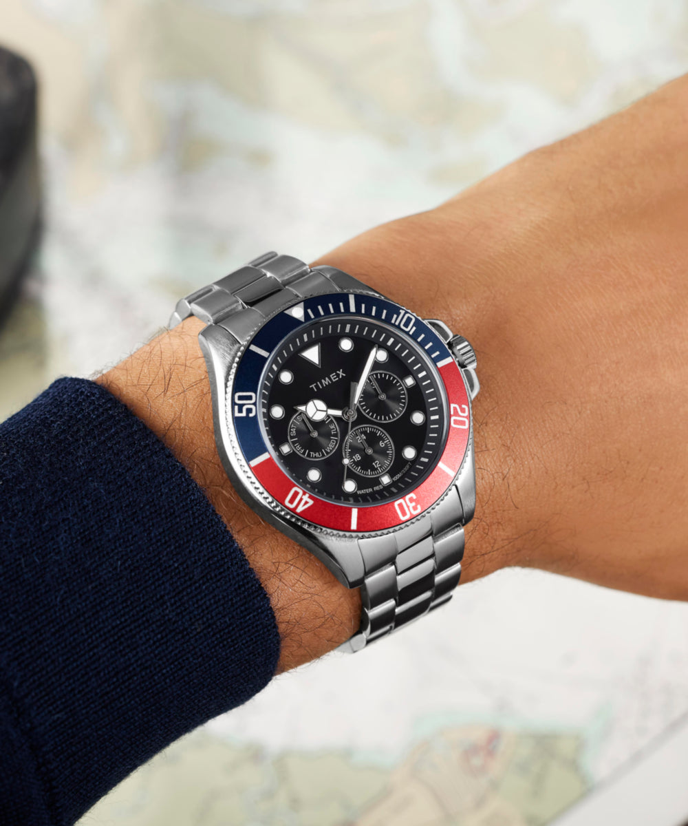 Harborside Coast Multifunction 43mm Stainless Steel Bracelet Watch, photo 2