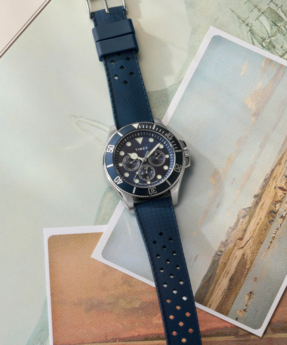 Harborside Coast Multifunction 43mm Synthetic Rubber Strap Watch, photo 6