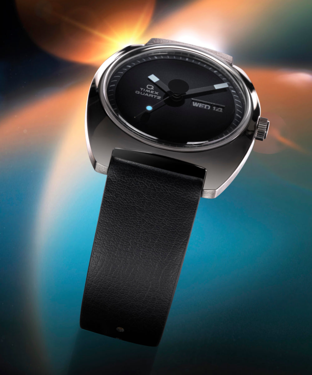 Q Timex® 1975 Enigma 37mm Leather Strap Watch, photo 6