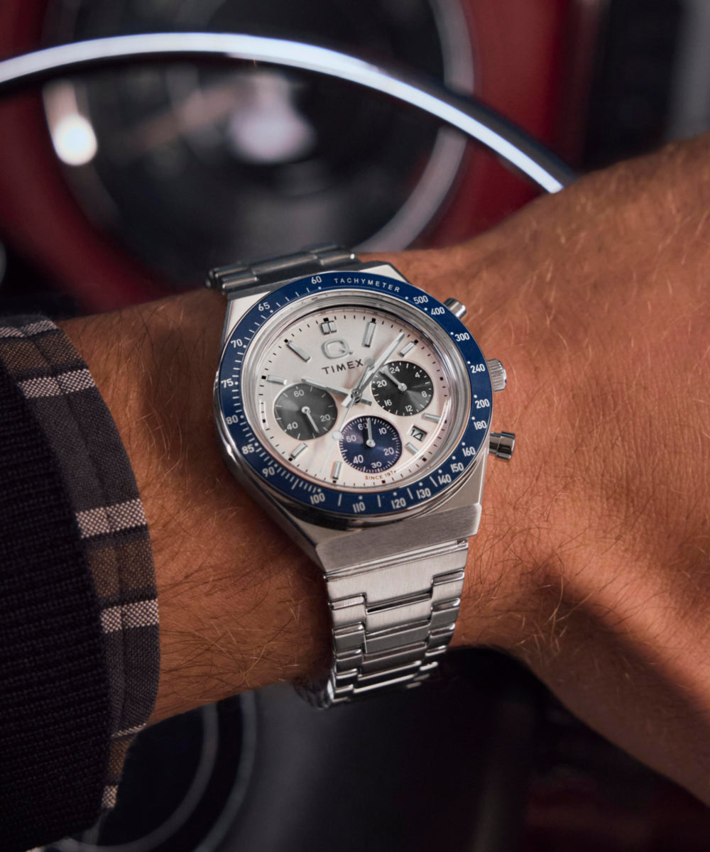 Q Timex® Chronograph 40mm Stainless Steel Bracelet Watch, photo 2